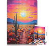 Blue Sunset in The Desert Adult Jigsaw Puzzles 1000 Pieces Smart Fun Educational Game Great Heartfelt Meaningful Present Size 38x52cm