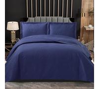 (Blue, Super King) 3 Piece Quilted Bedspread Bed Throw Luxury Hotel Quality Quilted Embossed Bedspread