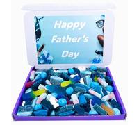 Blue Sweets Mix Gift Box 500g Hamper Fathers Day Present Gift Blue Raspberry Bon Bons Giant Dolphins Tongue Painters Fizzy Bubble Gum Bottles