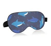 Blue Swiming Shark Breathable Sleeping Eyes Mask, Cool Feeling Eye Sleep Cover for Summer Rest, Elastic Contoured Blindfold for Women & Men Travel