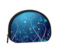 Blue Swirl Print Printed Mini Coin Purse with Zipper â€“ Small Wallet for Women & Men, Compact Travel Money Organizer