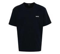 A.P.C. Mens Relaxed Fit Petit VPC Logo T-Shirt - Colour: TIQ Dark Navy/Ecru - Size: Medium