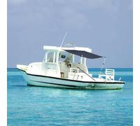 Blue T-Top Boat Shade Extension, 170x170 cm, UV & Water-Resistant 600D Polyester with PU Coating, Adjustable Aluminum Frame for Ski & Fishing Boats, Easy Install