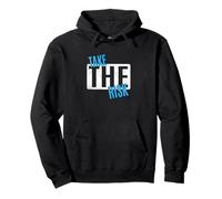 Blue Take The Risk Blue Graphic Pullover Hoodie