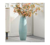 Blue Tall Glossy Ceramic Vase,Modern Home Decor Large Size Vase,Tall Floor Vase,Fit For Fresh Flowers, Dried Flowers,living Room Decoration (Size : 23.6in)