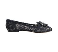 Blue Taormina Lace Crystal Flats - female - Dolce & Gabbana - Ballerina Shoes - Blue - 2 UK - Shoes 2 UK