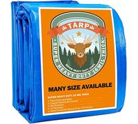Blue Tarp, Tarps Heavy Duty Waterproof 20x20, Waterproof Plastic Poly 16 Mil Thick Tarpaulin with Metal Grommets Every 19.5 Inches - Emergency Rain Shelter, Outdoor Cover, and Camping Use