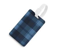 Blue Tartan Plaid Pattern Travel Luggage Tag Suitcase Identifiers Tags Carryon Backpack