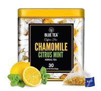 BLUE TEA - Chamomile Citrus Mint Herbal Tea - 30 Biodegradable Tea Bags | CLAIM TEA | Caffeine-Free | Vegan - Gluten Free - Non-GMO | Eco-Conscious Tin Packaging