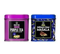 BLUE TEA - Combo Pack- Masala Tea & Purple Tea - Loose Tea- 100 Tea Cups | 100g Pack (2x50g) | Caffeine free | Eco-Sustainable Packaging |