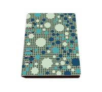 Blue Teal Geometric Notebook A5, Pu Leather Notebooks, Lined Paper A5 Notebook Spiral Bound 180Pages/90Sheets, School Book for Dairy, Notepad for Note Taking, Study Essentials Women Man