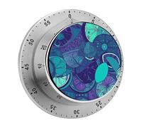 Blue Teal Lemon Kitchen Timer 60 Minute Visual Wind Up Timers Indoor Mechanical Timers with Magnetic Base Stainless Steel Timer for Home Cooking Time Management Tool