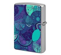 Blue Teal Lemon Lighter Case Metal Double-Sided Lighter Cover Pocket Lighters Sleeve Windproof Lighters Accessories for Men Women