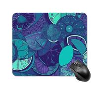 Blue Teal Lemon Mouse Pad Square Laptop Mouse Mat Cute Computer Mousepad Keyboard Pad Non-Slip Desk Pads for Gaming Office Work Home 25 * 30cm