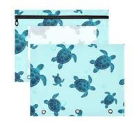 Blue Teal Sea Turtles Large Pencil Pouch Supplies with Zipper