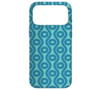 Blue Teal Wavy Lines Circles Ovals 1960s Retro Pattern Case for iPhone 17 Pro Max