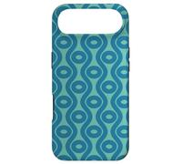 Blue Teal Wavy Lines Circles Ovals 1960s Retro Pattern Case for iPhone Air