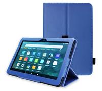 TECHGEAR Fire HD 8 Tablet Case, PU Leather Smart Stand Case Cover, Hand Strap [Sleep/Awake] For Amazon Fire HD 8" / Plus/Kids/Kids Pro 2024 2022 2020 / 14th 12th 10th Generation [Blue]