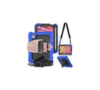 TECHGEAR UTILITY Case for iPad Mini 7/6, Mini 7th / 6th Generation 8.3" 2024/2021, Tough Rugged HEAVY DUTY Armour Shockproof Case with 360 Rotating Stand, Hand and Shoulder Strap Case - Blue