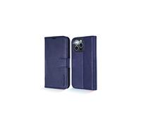 TECHGEAR Wallet Case for iPhone 13 Pro Max, Genuine Leather Magnetic Flip [RFID Blocking] Case with Shockproof TPU, Card Slots, Stand Folio Cover Compatible with iPhone 13 Pro Max 6.7" 2021, Blue