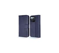 TECHGEAR Wallet Case for iPhone 14 Pro, Genuine Leather Magnetic Flip [RFID Blocking] Case with Shockproof TPU Holder, Card Slots, Stand Folio Cover Compatible with iPhone 14 Pro 6.1" 2022, Blue