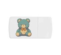 'Blue Teddy Bear Sitting' Pill Box with Tablet Splitter (PI00034998)