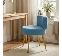 Blue Teddy Fleece Makeup Stool Dressing Chair Bedroom Piano Seat