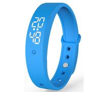 (Blue) Temperature Monitor 3 Colors Abnormal Body Temperature Reminder Colorful Smart Watch