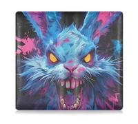 Blue Terror Rabbit Dark Pop Art Pu Leather Auto Registration Insurance & ID Card Holder Auto Truck Comparment Accessories Case for Documents, Cards, License
