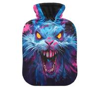 Blue Terror Rabbit Dark Pop Art Water Bottle for hot Water with Soft Cover, 1L hot Compress Bag for Period Cramps, Arthritis, Bolsa de agua Caliente para el Dolor