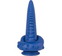blue The Octopussy Monster Blue Tentacle Swirl Dildo - 8 Inch