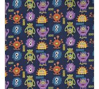 Blue Themed Monster Mayhem Design from Fabric Freedom - 100% Cotton British Designed Craft Fabric for Patchwork & Quilting, Lovely Coordinated Colours & Prints - (Price per/Quarter Metre) (Monsters)