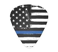 Blue Thin Line Usa Flag Unique Guitar Picks With Clear Prints And Multiple Thicknesses