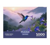 Blue-throated Hummingbird 1000pc Jigsaw Puzzle Challenging Puzzle For Teens Logic And Patience Bird Great Wall Display 70x50cm/1000pcs