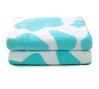 Blue Throw Blanket for Kids - Lightweight Fuzzy Fleece Travel Blanket, Soft Cyan Bedding for Car Seat, Stroller, Airplane
