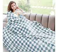 Warm Blanket Soft Cozy Throw Blanket Checkered Fleece Throw Blankets for Couch (Lattice Blue, 50"x60")