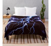 Blue Thunder Colorful Lightning Fleece Throw Blanket - 60x50 in, Cozy Sofa/Couch Kids Blanket | ObFG-RedBSBlat1-1062186621.4231
