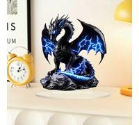 Blue Thunder Dragon Acrylic Desktop Decoration, Suitable for Home Décor in Living Room or Office. Idea Gift Choice: Halloween, Christmas, Birthday, Anniversary, Valentine's Day, Celebrations