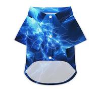 Blue Thundering Dragon Hawaii Shirt Print Dog Clothes T-Shirt Beach for Puppy Cat M