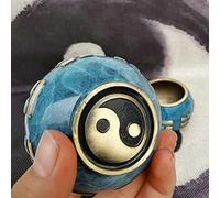 (Blue) Tibet Buddha sound bowl Yoga Meditation Chanting Bowl Brass Chime Handicraft music therapy Tibetan Singing Bowl,Bagua bowl,Taoist accessory,1pc, Size L : height 5cm, width 10cm
