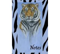 Blue Tiger Notebook: An A5, 6" x 9" Plain, Lined Notebook for Jotting Down Ideas, Note Taking, Making Lists etc.