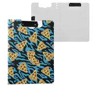 Blue Tiger Pizza Stripe Clipboard a4 Clip Board Foldover Document Folder Files for Paperwork with Clips Lightweight Plastic