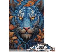 Blue Tiger Portrait Puzzle 500 Piece Adult Jigsaw Puzzle Puzzle for Adults Jigsaw Puzzles for Adults 500pcs (52x38cm)