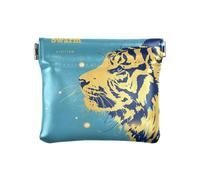Blue Tigers Be The Light Women's Leather Coin Purse Portable Mini Makeup Bag for Girls Women Ladies