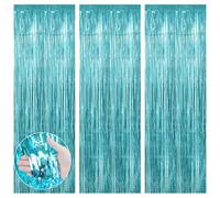 Blue Tinsel Curtains Glitter,Birthday Decorations For Boys,Valentines New Years Decorations,Bluey Backdrop,Stitch Birthday Under The Sea Party Winter Wonderland Frozen Party Decorations Wedding