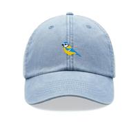 Blue Tit Baseball Cap Vintage Washed Unisex Dad Hat Adjustable Bird Light Blue