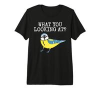 Blue Tit, What You Looking At, Bird Watcher Summer Funny Premium T-Shirt