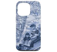 Blue Toile Antique French Country Scene Case for iPhone 13 Pro