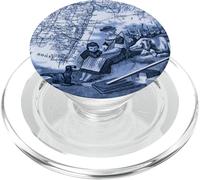Blue Toile Antique French Country Scene PopSockets PopGrip for MagSafe