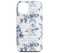 Blue Toile de Jouy Country French Floral Case for iPhone 13